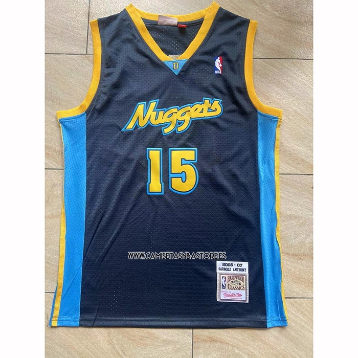Carmelo Anthony NO 15 Camiseta Denver Nuggets Mitchell & Ness 2006-07 Azul